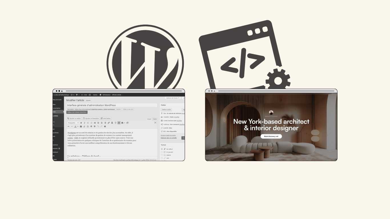 Image rivalité Wordpress vs Site personnalisé coder